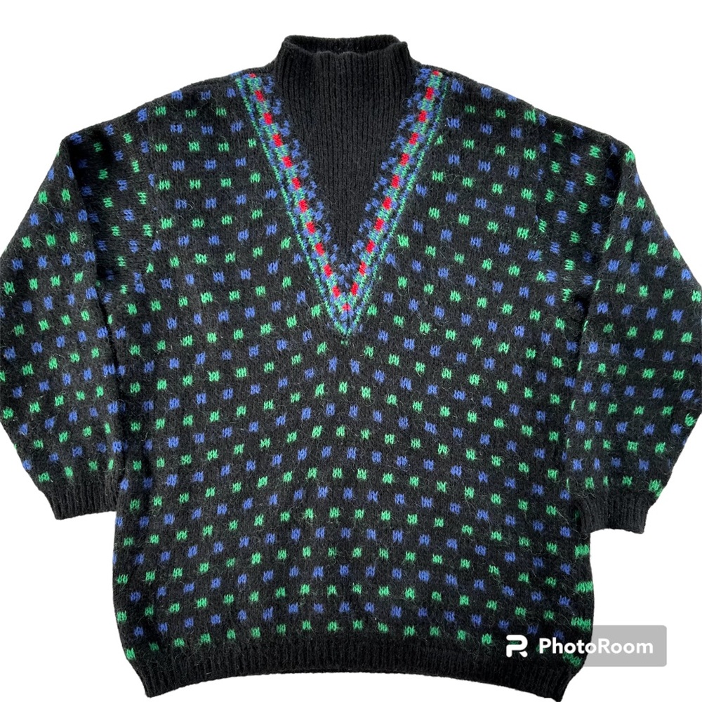 Vintage Mohair Wool Blend Sweater United Colours of Benetton Après-Ski Nordic